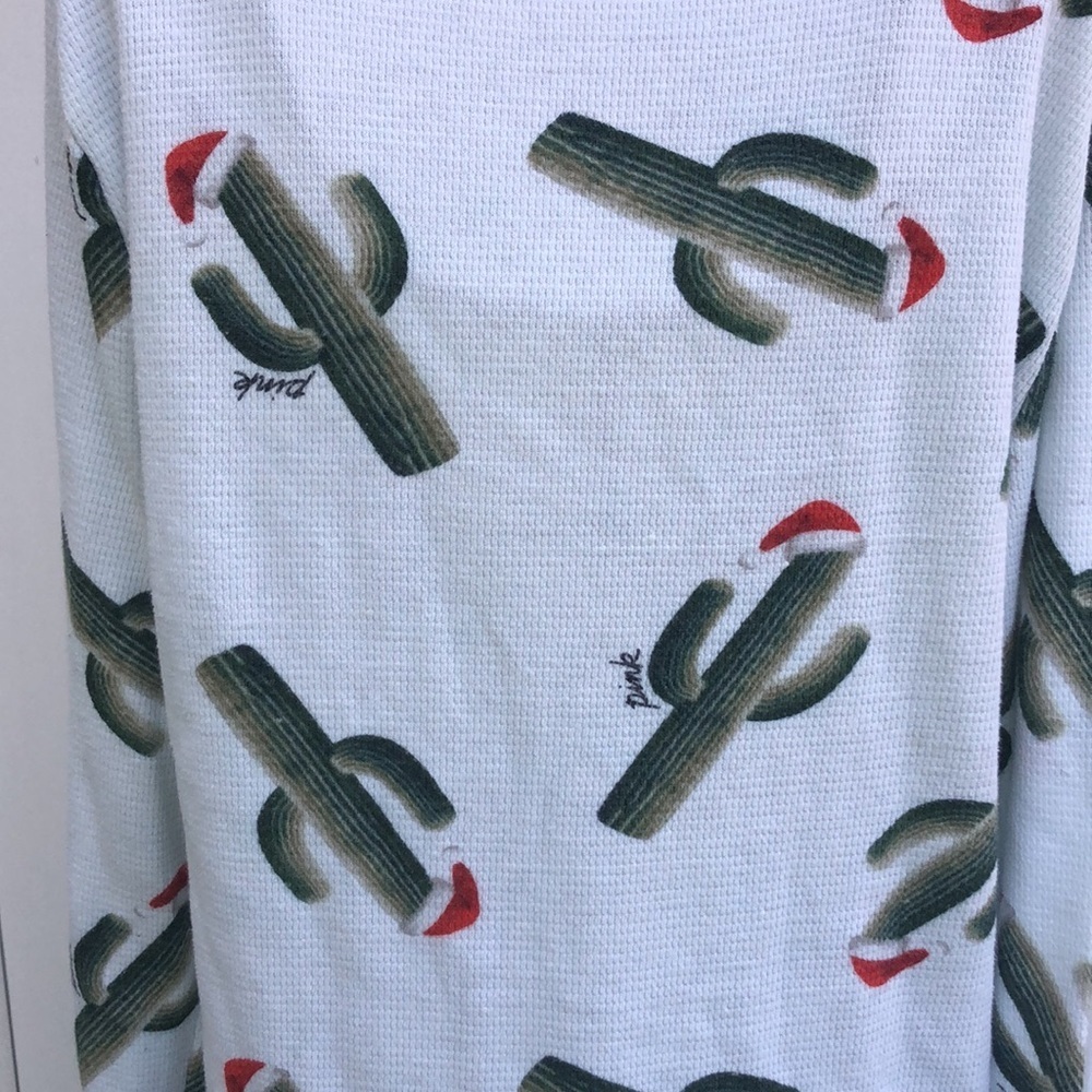 PINK Victoria's Secret cactus Christmas shirt long sleeve top size large… - Picture 6 of 6